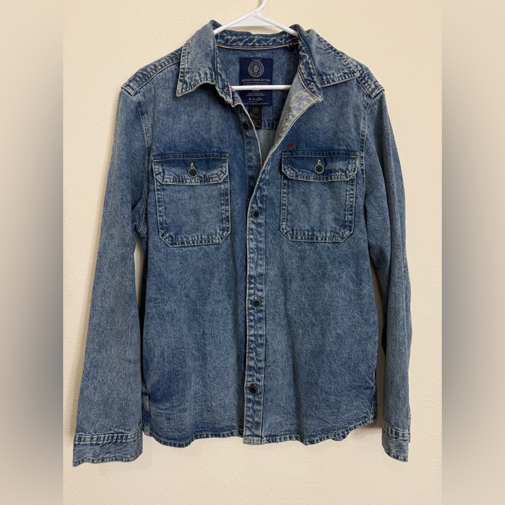 BUFFALO DAVID BITTON Acid wash denim button down shirt